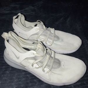 White Nike Flex Running Shoes